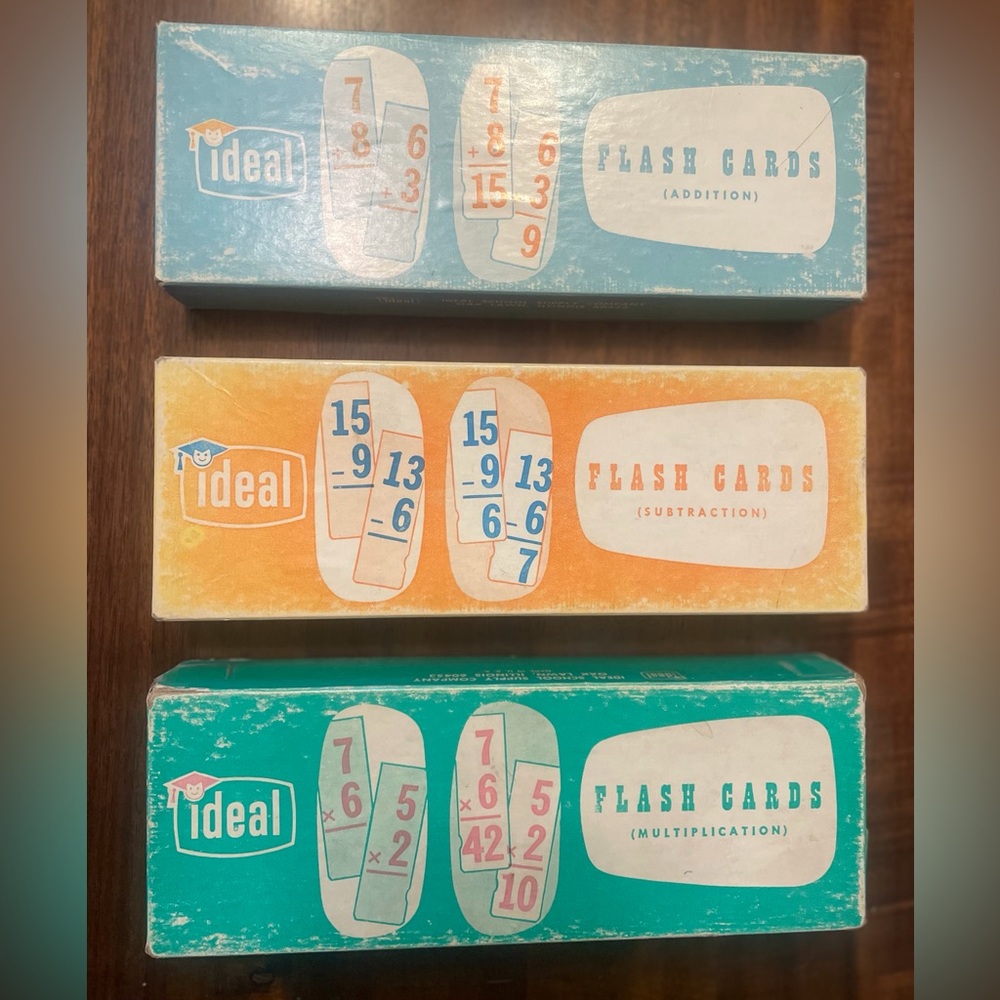 Vintage Ideal Flash Cards Set of 3 Boxes
